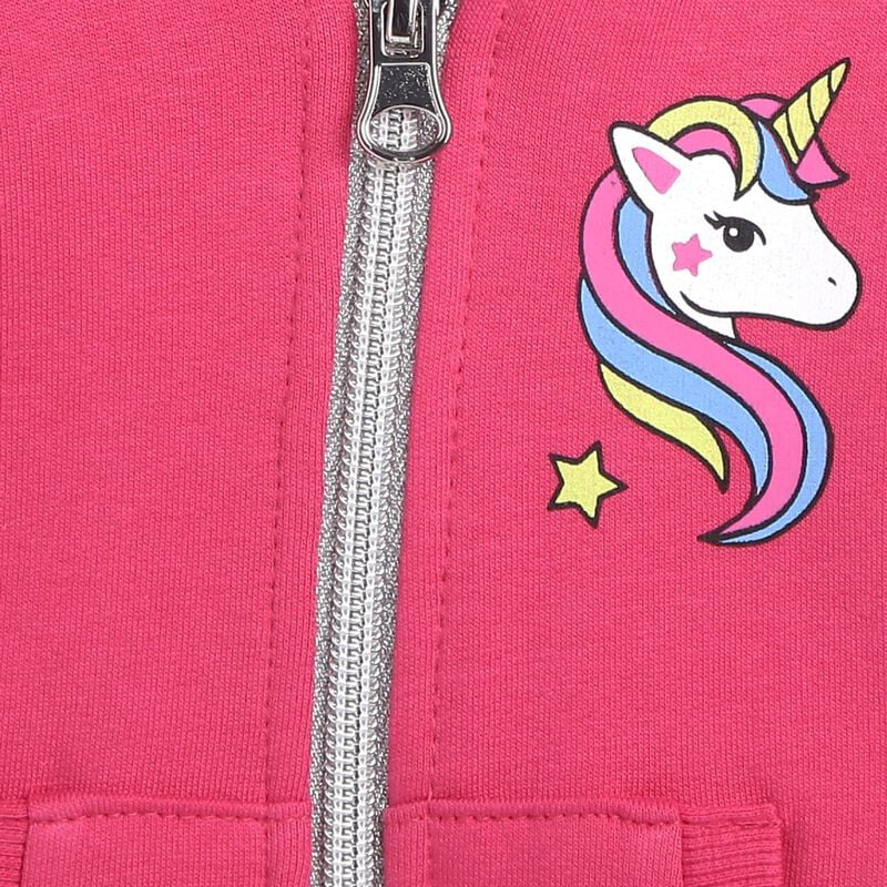 Girls Dark Pink Front Open Fleece Cardigan image number 2